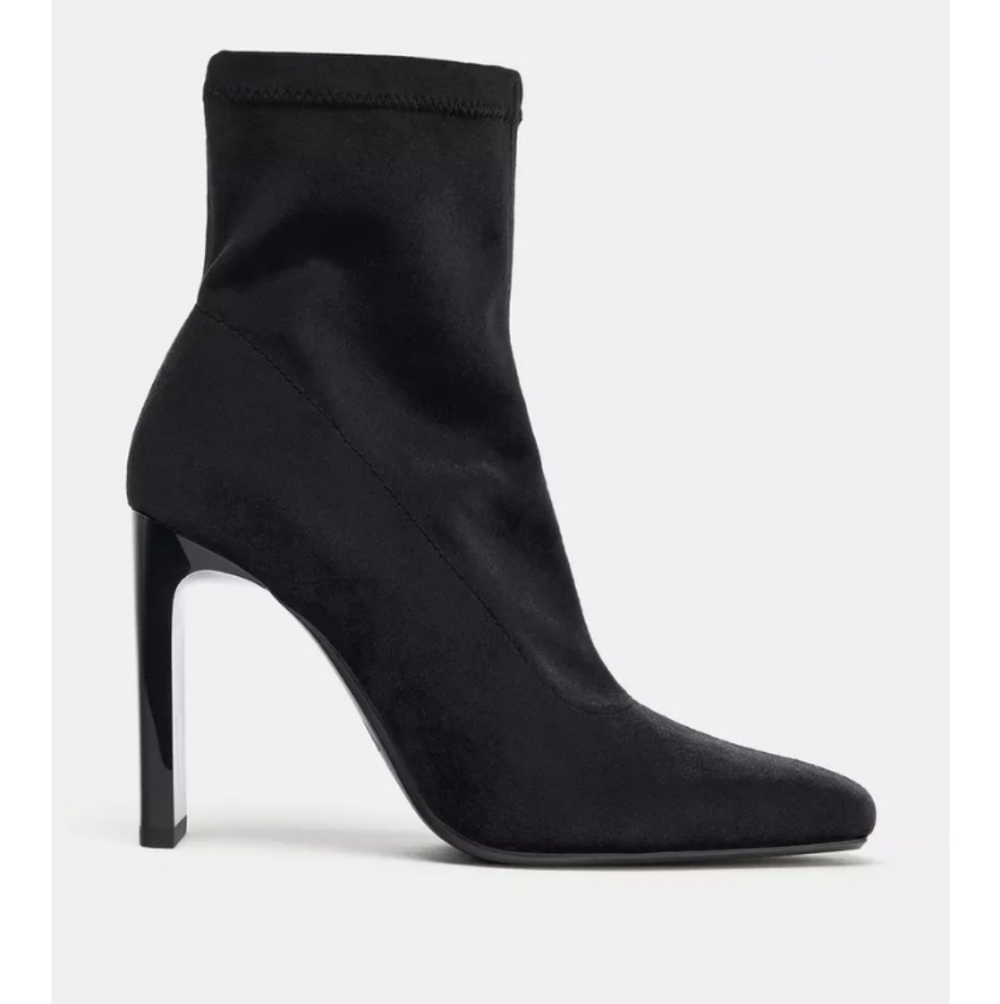 Zara Sleek Black Heeled Boots